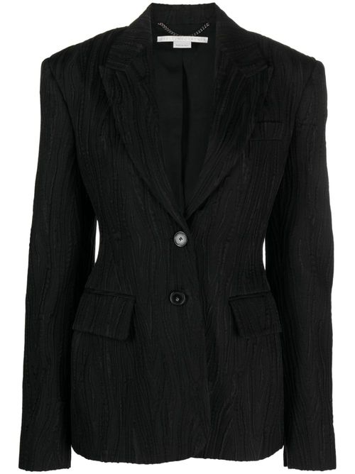 Jacquard single-breasted blazer - Black