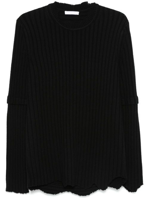 Ribbed-knit sweater - Black