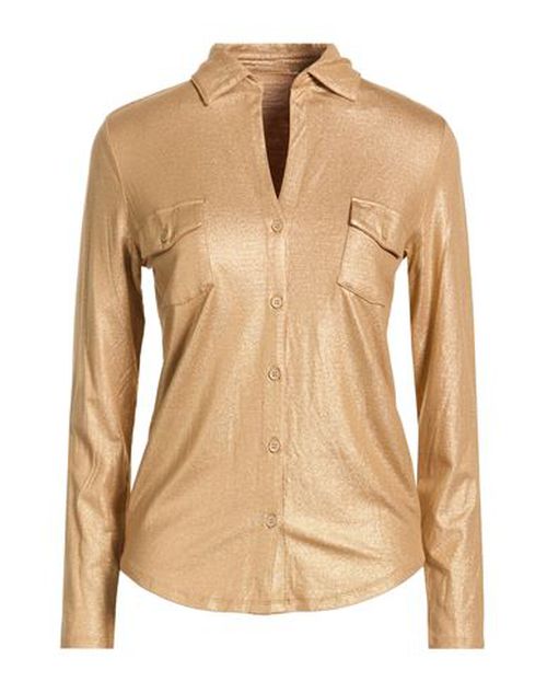 Woman Shirt Gold Size 1 Viscose, Elastane