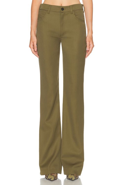 THE ATTICO Long Pant in Military Green - Olive.  44 also in