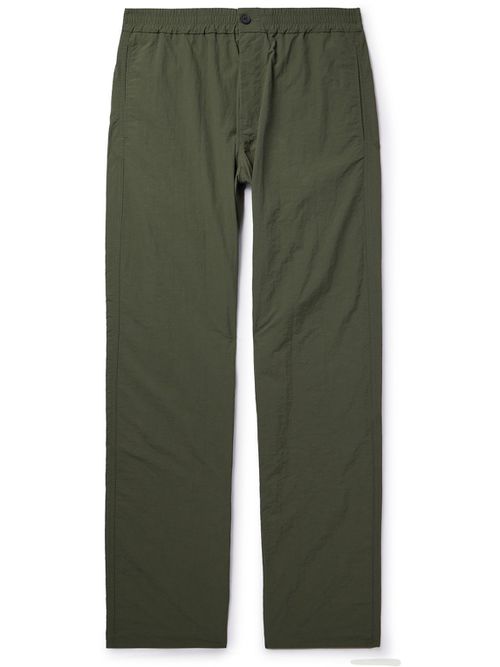 Logo-Embroidered Straight-Leg Nylon Trousers - Men - Green - FR 42