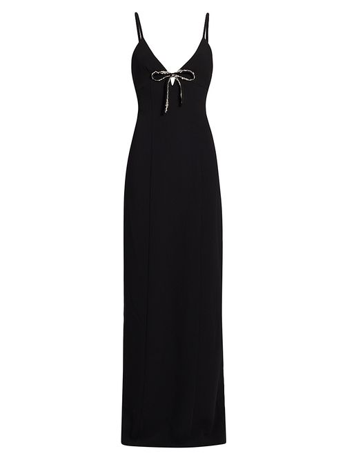 Women's Adele Embellished Bow Gown - Black