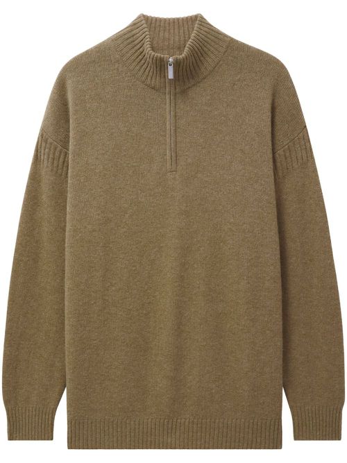 Zip-up cashmere jumper - Neutrals