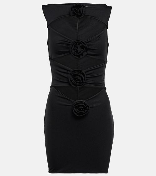 Corsage cutout crêpe minidress