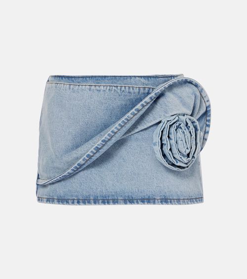 Magda Butrym Floral-appliqué denim miniskirt