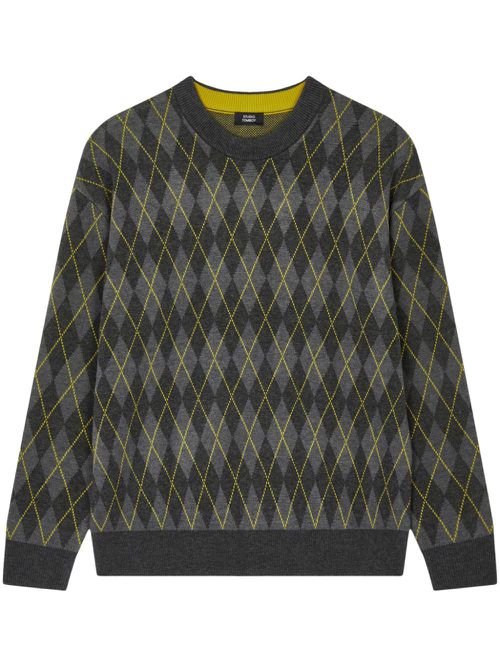 Argyle-pattern jumper - Grey