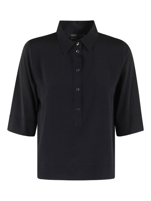 Seventy cotton polo top - Black