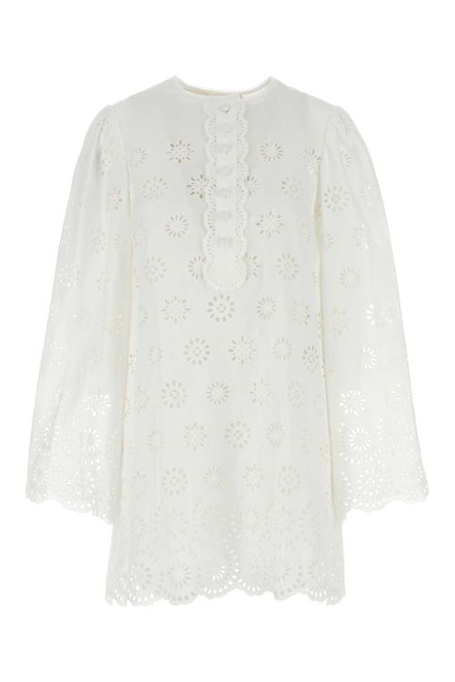 Broderie Anglaise Cotton Dress — White
