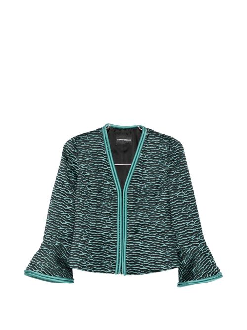 Wave Pattern Zip-Front Jacket