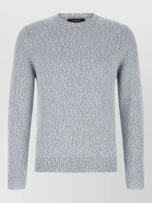 Zanone - crew neck textured knit long sleeve sweater