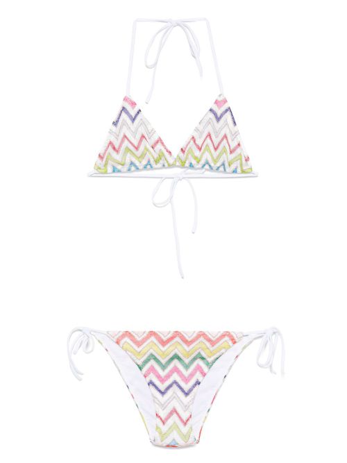 Zigzag-print bikini - White