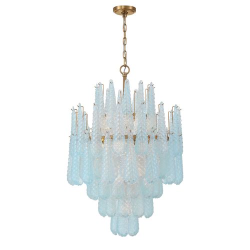 Aged Brass Chandelier from the Ollie Collection