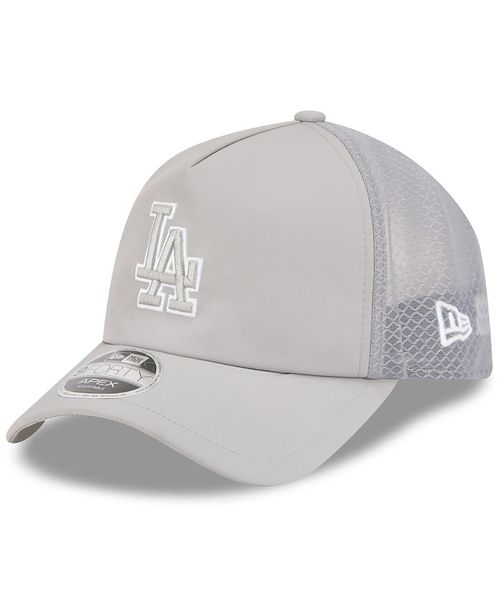 Men's Gray Los Angeles Dodgers 2026 Batting Practice Apex 9FORTY Adjustable Trucker Hat - Gray