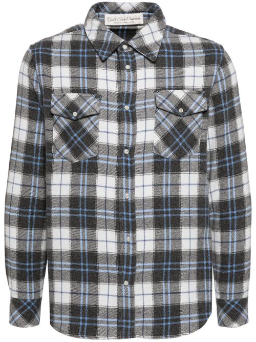 Tartan cashmere shirt - Blue