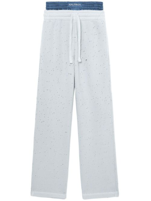 Layered wide-leg track pants - Grey
