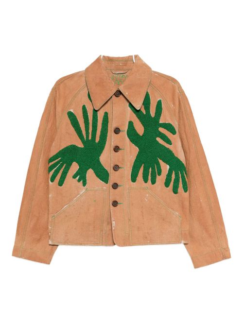 Hand embroidery jacket - Brown