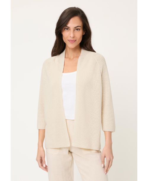 Women's Open Front Cardigan - Linen beige