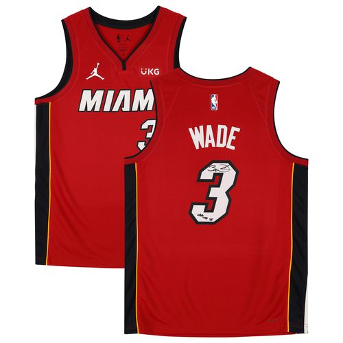 "Dwyane Wade Red Miami Heat Autographed Jordan Brand 2020-21 Statement Swingman Jersey with ""NBA Top 75"" Inscription"