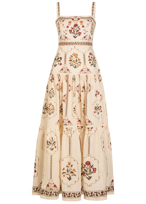 Lina Printed Linen Maxi Dress