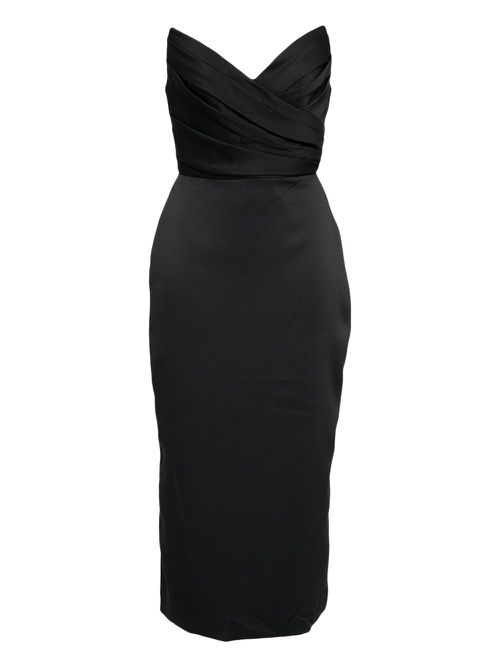 Amsale draped strapless cocktail dress - Black