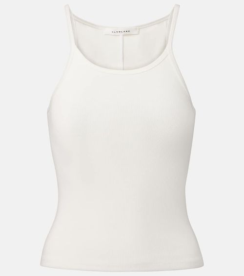 Ribbed-knit cotton tank top