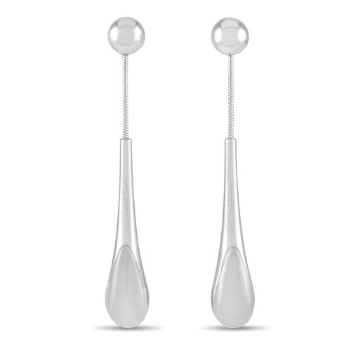 Ellipse Stainless Steel White Synthetic Stone Earrings