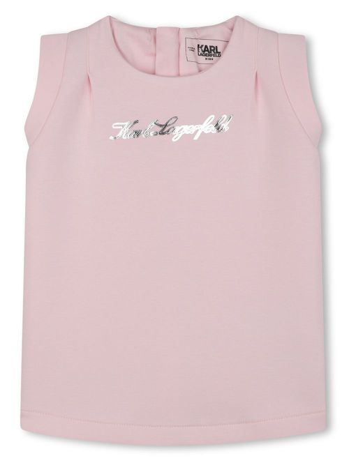 Logo-print sleeveless dress - Pink