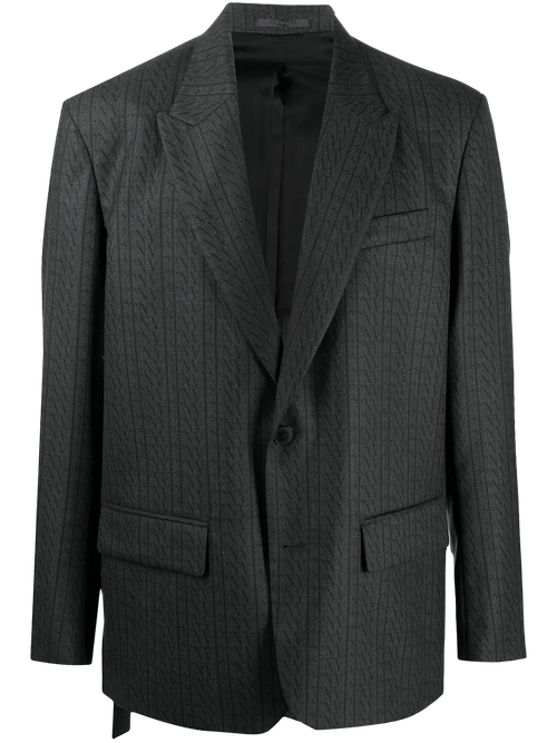 VLTN Logo Print Blazer — Gray
