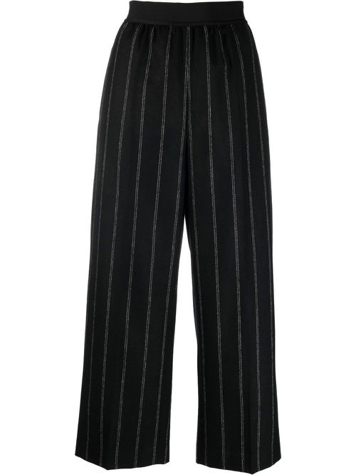 Stitch detailing cropped trousers - Black