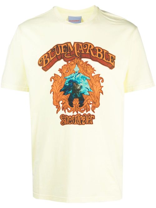Logo-print cotton T-shirt - Yellow