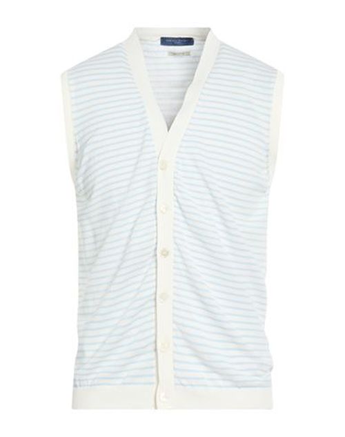 Man Cardigan Sky blue Size L Cotton