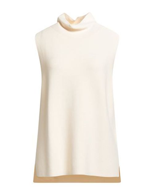 Woman Turtleneck Cream Size M Viscose, Polyamide