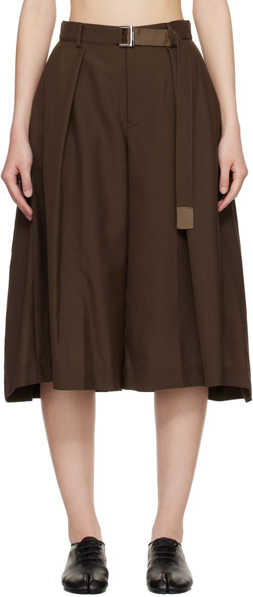 Brown Suiting Shorts