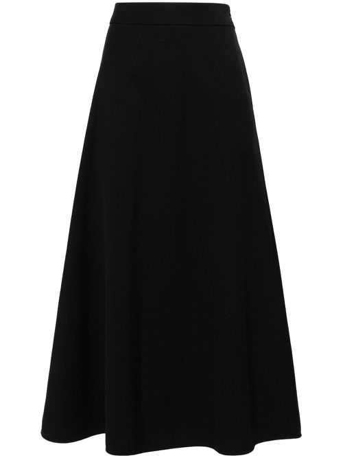 A-line wool midi skirt - Black