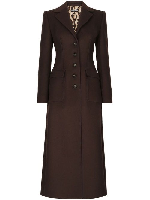 Single-breasted long coat - Brown