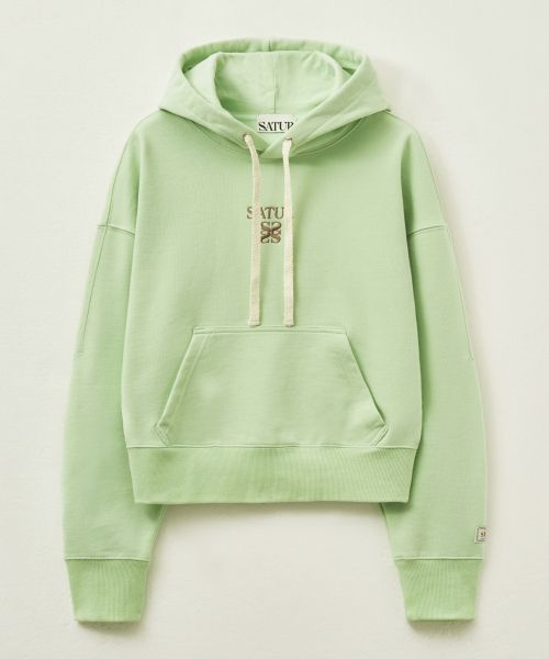  Apero Pocket Crop Hooded T-Shirt Light Green 