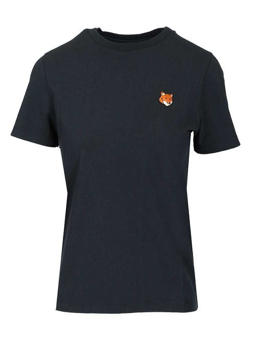 With Fox Head Embroidery T-Shirt Blue