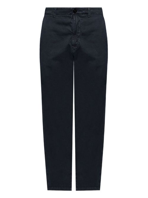 Compass-patch cotton trousers - Blue