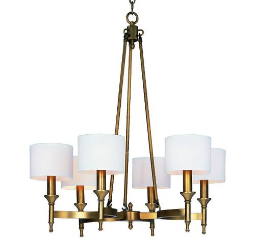 Fairmont 30" 6-Light Chandelier in Natural Aged Bra