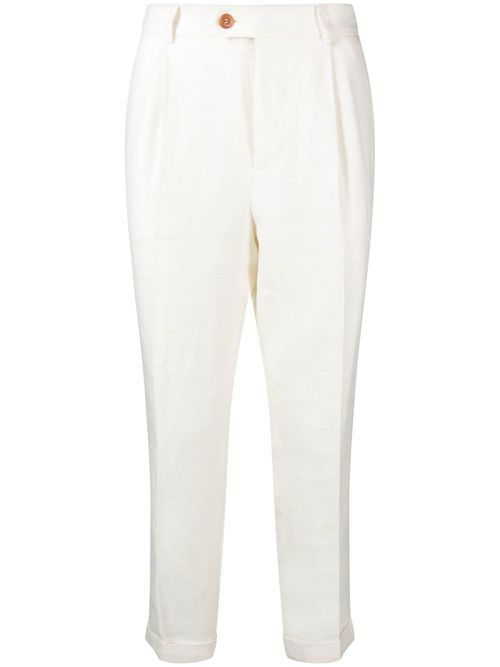 Cropped tailored trousers - White
