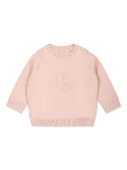 Logo-debossed jumper - Pink
