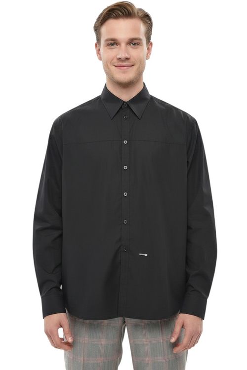 Black Regular Solid Shirt