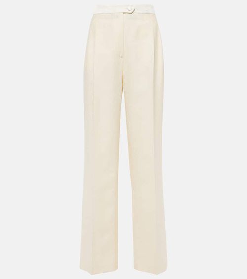Cotton and wool straight pants