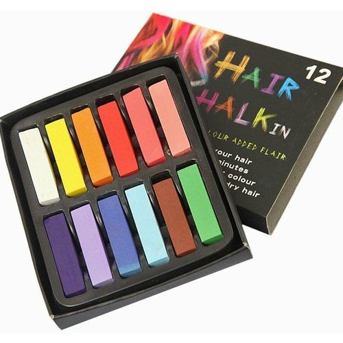 Neel Blue Temporary Hair Chalk Colour Pastel Dye, 12pcs in Colourbeauty