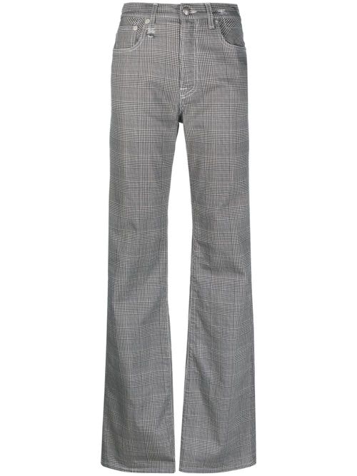 Jane Jean plaid straight-flared jeans - Black