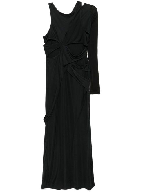 Asymmetric sleeves dress - Black