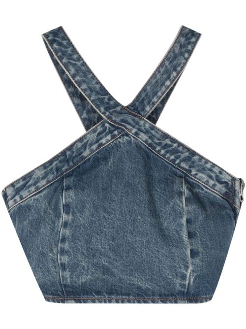 Kendall cropped denim top - Blue