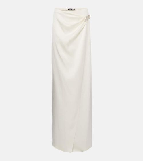 Silk satin wrap skirt
