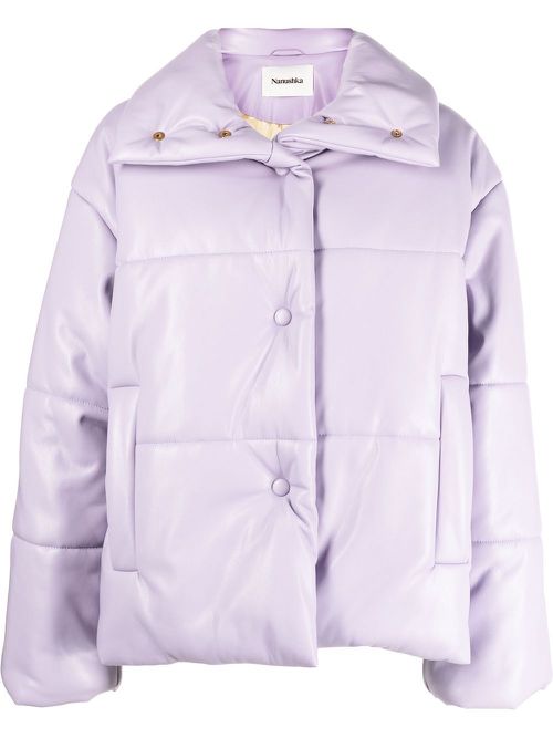 High-neck puffer jacket - Purple