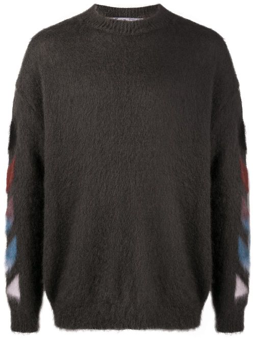 Diagonal Arrows knitted jumper - Grey